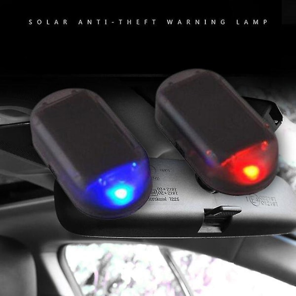 Bil Solar Simulering Stöldskydd Led Light Säkerhetssystem Larm Red