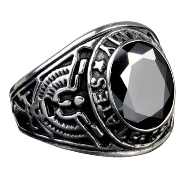Ring Punk Oval Form Rhinestone Inlagd Punk Klassisk Ring För Fest Red 12