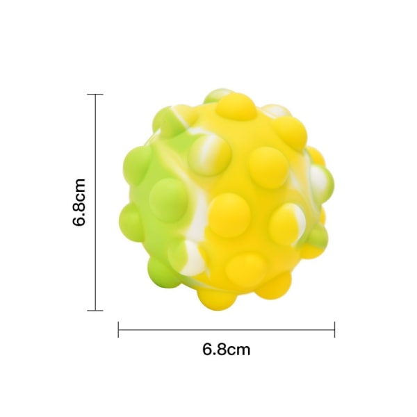 3D Dekompression Bubble Toy Pop Bubble Fingertop Toy Squeeze Ball Toy (2 STK Grön Vit Gul Färg