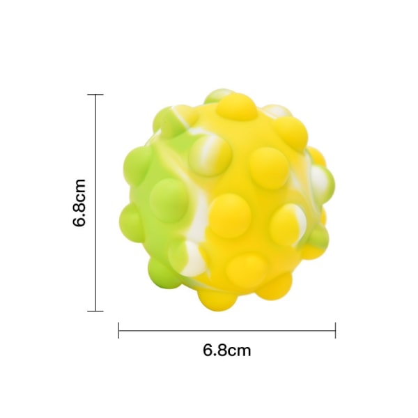 Dekompressio-kuplalelu 3D Pop-kuplalelu sormenpäällä puristettava pallolelu (4 kpl Vihreä valkoinen keltainen väri