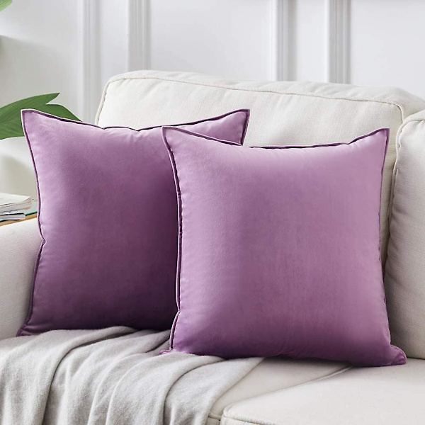 Sett med 2 Bomullsputetrekk Pynt Putetrekk Med Linpute Til Sofa Soverom Stue Bil 45x45 Cm Lys Grå