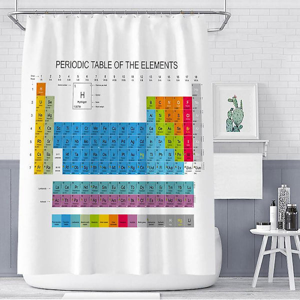 Periodic Table vedenpitävä polyesteri suihkuverho Table 1 90cmX180cm