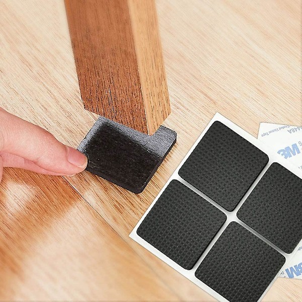 20 st Anti-halk gummidyna självhäftande gummidyna Filtpad självhäftande möbeldyna för att skydda kakel, bord, trägolv 4,2 X 4,2 cm (svart)