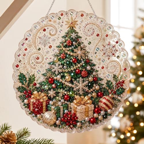 Jul Perle Diamant Kunstsett for Voksne, DIY Håndverk Dekor Style C