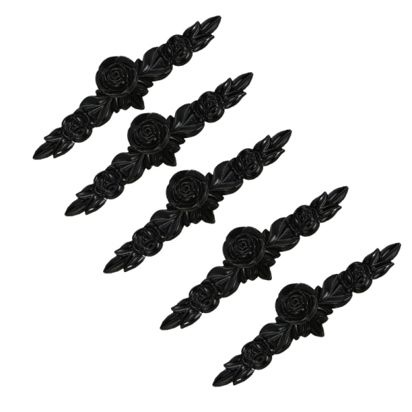 5 st bladformade skåphandtag, lådhandtag, används för retro skåp, skåp, etc (170mm, svart)
