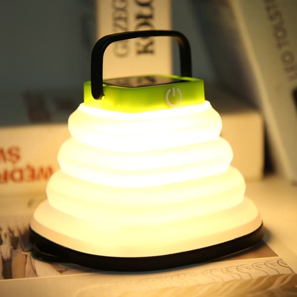 Indendørs Nat LED Lys Udendørs Camping Fleksibel IP65 Solcellelampe 3 Niveauer Dæmpbart Lys Sort Ramme