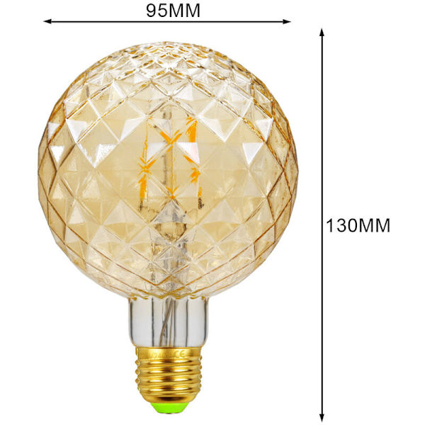 Transparent gyllene retro LED-lampa inredning specialformad lampa (G95 interiör guld ananas 220V),