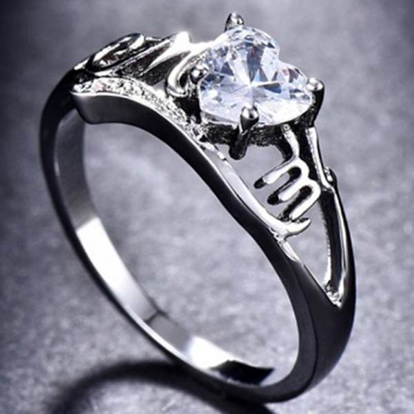 Fingerring Mode Delikat Legering Love Heart Ring För Kvinnor US 5