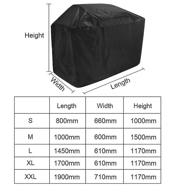 210d grilldæksel til udendørs støvvandtæt låg (145*61*117 cm)