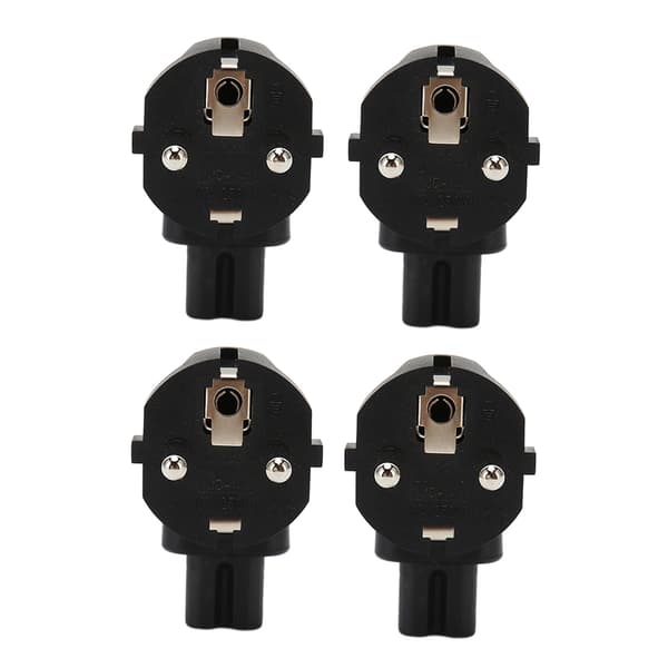 4 stk. EU 4,8 mm til IEC320 C7 Strømadapter Universell Datamaskin Strømforsyning EU Plugg 100-250V