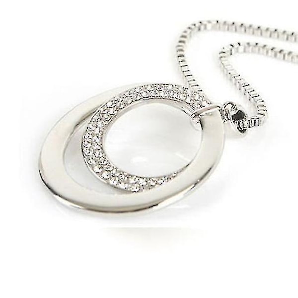 Lång kedja Kvinnor Mode Crystal Rhinestone Silver Pläterad hänge halsband present