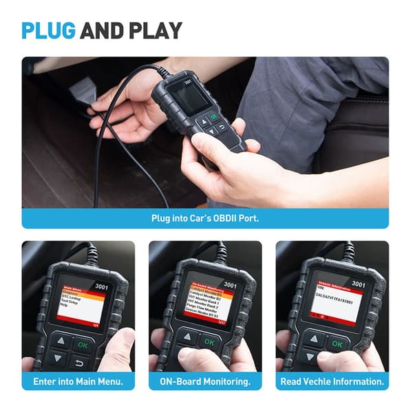 OBD2 Scanner Universal Bilmotor Kodeaflæser LCD-skærm Multifunktion Høj Effektivitet