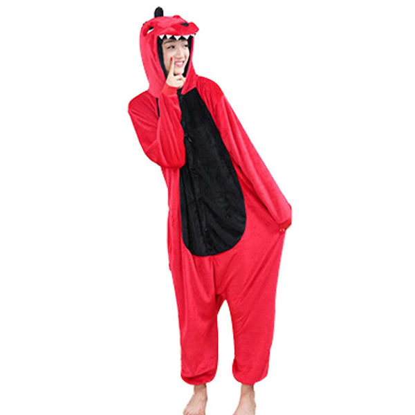Dinosaur conjoined animal pyjamas Halloween rollespil 110CM Red