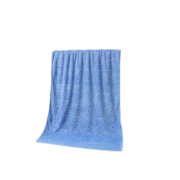 Mikrofiber badhandduk 70*140 Absorberande tecknad printed mjuk vuxen vanlig präglad badhandduk (Blå Ra