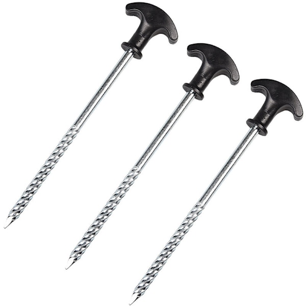 6 kpl Teräs telttatapit Heavy Duty -tapit kierteellä retkeily- ja ulkoteltalle, 20cm，Fonepro，