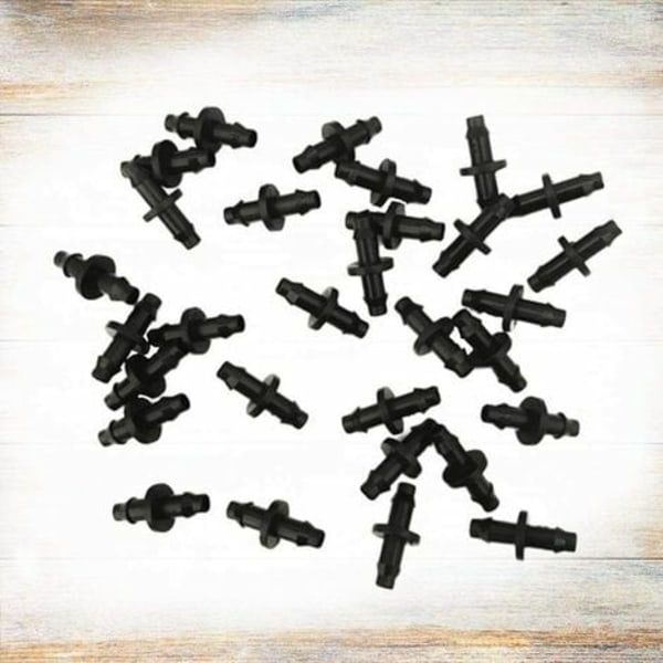 100 stk. 4/7 modhageforbindelser Vandingsfittingssæt Lige modhagerfittings til drypvandingsslangesystem (sort)