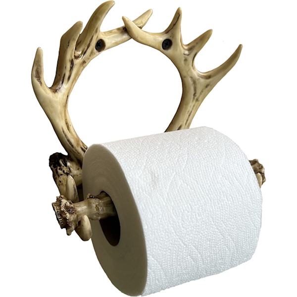 Rustik 8-punkts Antler väggmonterad toalettpappershållare - Badrumsinredning