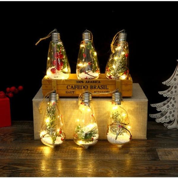 Klare LED-julekuler som henger til juletre, bryllupsfest, bursdag
