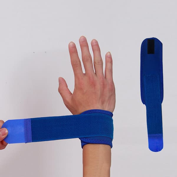 Justerbara Elastiska Handledslindor Tyngdlyftning Gym Andningsbara Blå