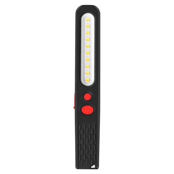 Oppladbart LED-arbeidslys, tofarget kombilys inspeksjonslampe 2 i 1 COB LED fakkellampe med dobbel magnet for A