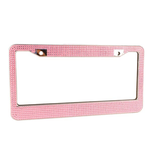 2 stk. Pink Rhinestone Bling Nummerpladerammer til Kvinder