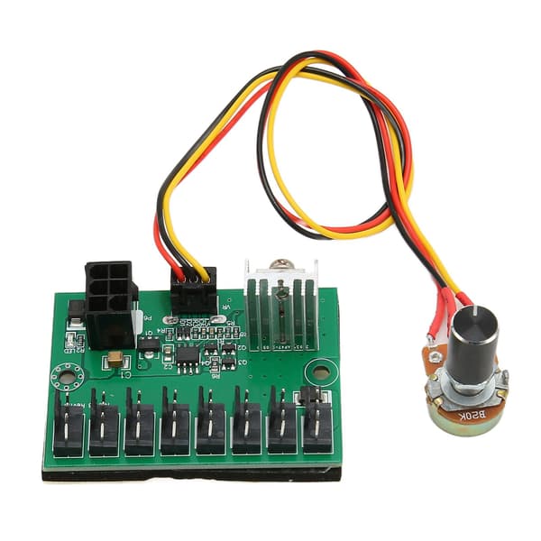 PWM Fläkthubb 8-vägs PC-fläkthastighetskontroller 12V DC 300mm kabel för 2 3 4-stifts PC-fläktar