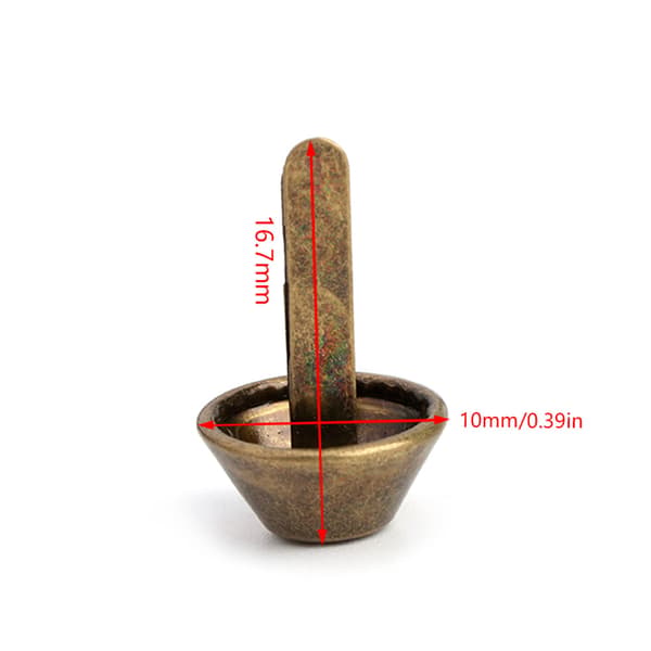 50 stk Messing 10 mm Håndtaske Kon Fødder Nailhead Stud Spike