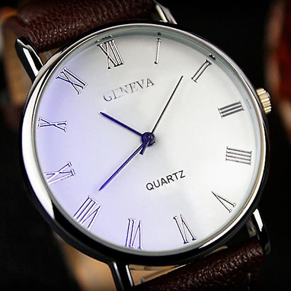 2022 Mode watch män romerska siffror Blu-ray konstläderband Quartz Business Minimalistiska herrklockor Relogio Masculino