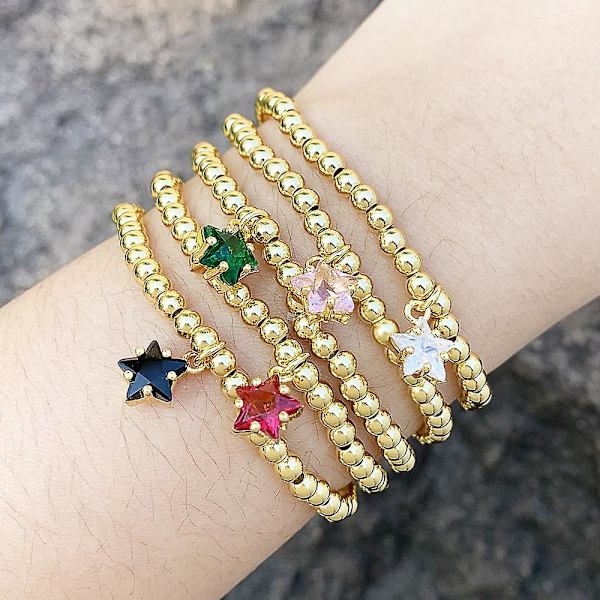 Armband Vintage Zircon Star Fashion Smycken Ac8494 Black