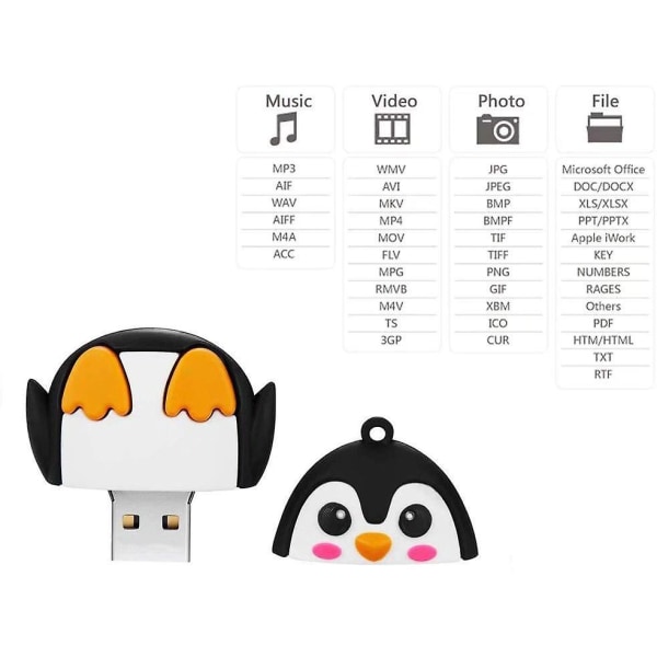 Animal U Disk-Lille Penguin-32GB