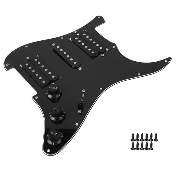 Elgitarr HSH Humbucker Plektrumskydd Förkopplad Noire