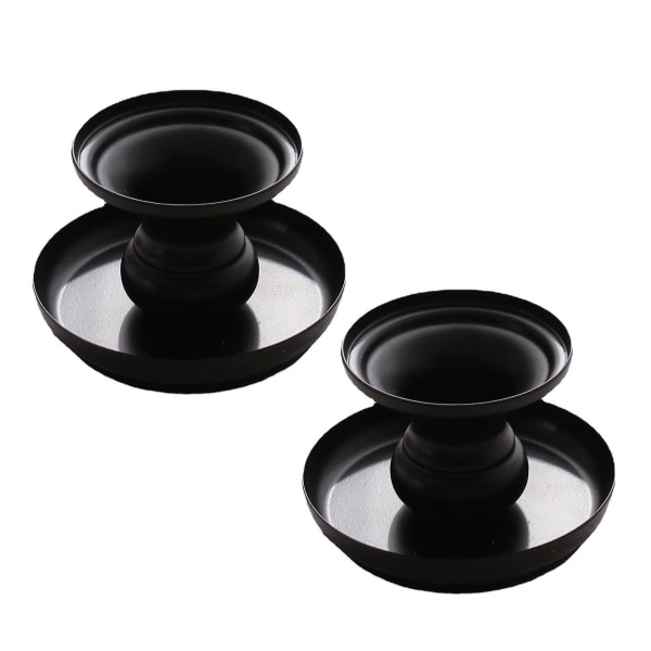 2 stk Lysestager Vintage Design Jern Kunst Amerikansk Stil Retro Sort Lys Display Stande Hjem Indretning Til Husholdning