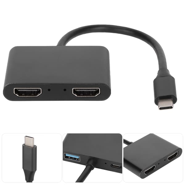 4 I 1 USB C Hub Docking Station Bærbar Netværksadapter Konverter AY100