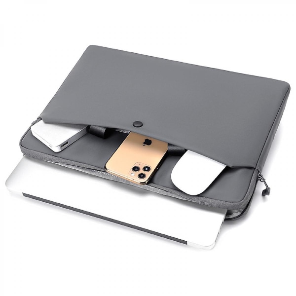 Notebook 14-tums/15,6-tums datorpaket, bärbar datorhandväska, allmän portfölj för män mörkgrå