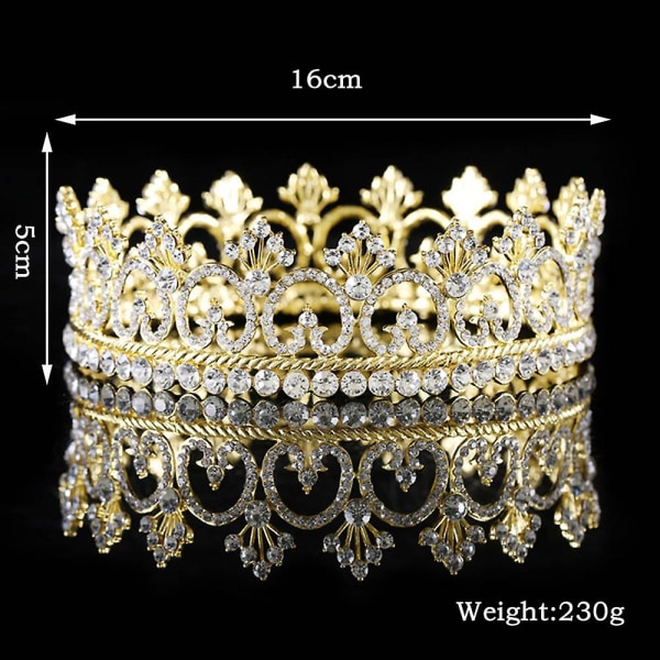 Rhinestone Alloy Crown Tiara Pageant Unisex Crown Bar Show Accessories