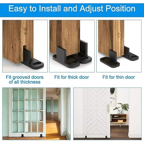 6 Stk Plast skydedørsguide 45*20*24mm Gulv skydedørsguide Multifunktiona Heavy Duty Anti-støj Gulvguide Med Skruer Til Skydedøre Ho