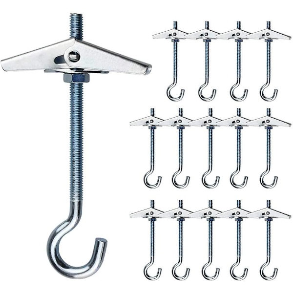 Bolt Wings Krog, Swag Loftkroge, 15 M5/90mm Loftskrog Loftmontering Krog Toggle Springs Vingebolte Loftskroge Til Loftsplanter Væg Hjem
