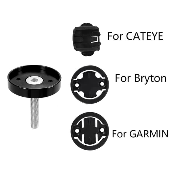 CNC Aluminium Legering Cykelcomputer Frempind Top Cap Mount Holder til Cateye Garmin Sort