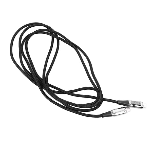 100W USB C til USB C hurtigopladningskabel 2M sort med digitalt display til telefon, tablet, bærbar computer