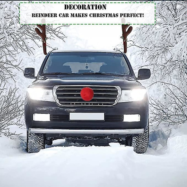 Julebil pyntet med gevir
