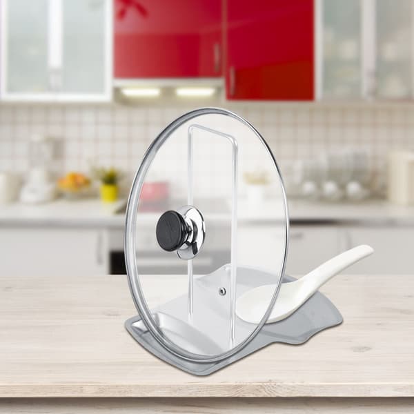 Rustfrit stål skeholder grydelåg rack køkkenorganisator stativ