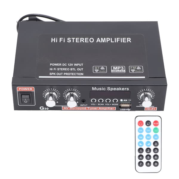Mini Bluetooth Digital Effektforsterker med Fjernkontroll EU Plugg 220V