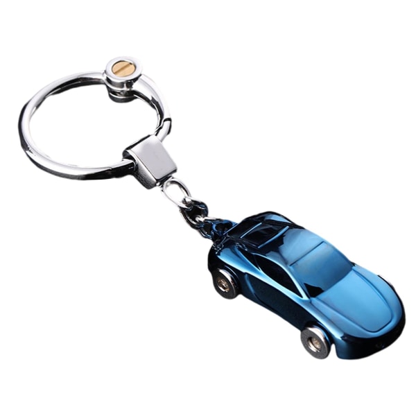 Mini bilmodell nøkkelring dekor med led lommelykt ryggsekk hengende anheng Colorful