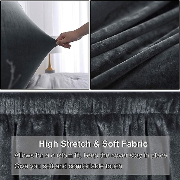 Cover Enfärgad elastiskt cover för sovrumsdekoration, svart, 1,5 m (lämplig för 1,4-1,7 m sänggavel, höjd sänggavel från 65 till