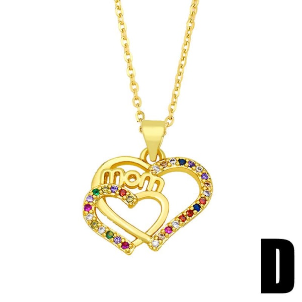 Halsband present till mamma Zircon Mama Heart Stud Modesmycken Ac8309 A