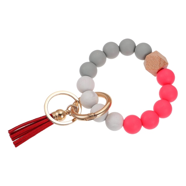 Bangle Nøkkelring Armbånd Nøkkelring Perler Dusk Nøkkelring Perler Bilnøkkelholder Red