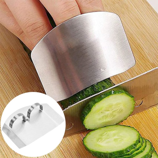 2 X Grøntsagsskæring Rustfrit stål Dobbelt Finger Protector Guard Køkkenværktøj