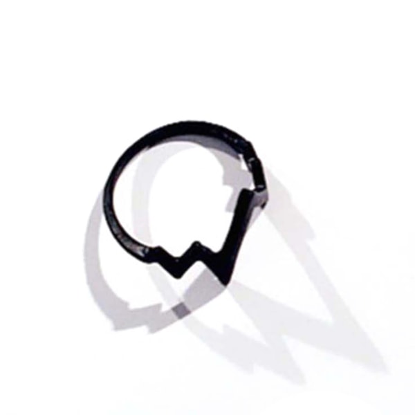 Ecg formet ring amerikansk street style dekorative mænd kvinder moderigtigt legering ring til fest Silver