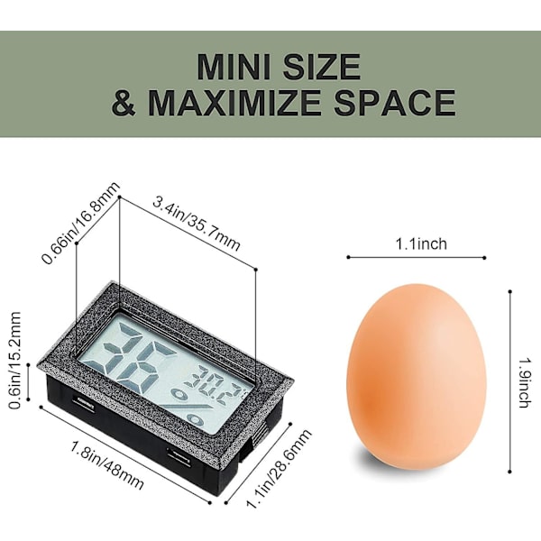 Mini LCD display termometer egnet for innendørs