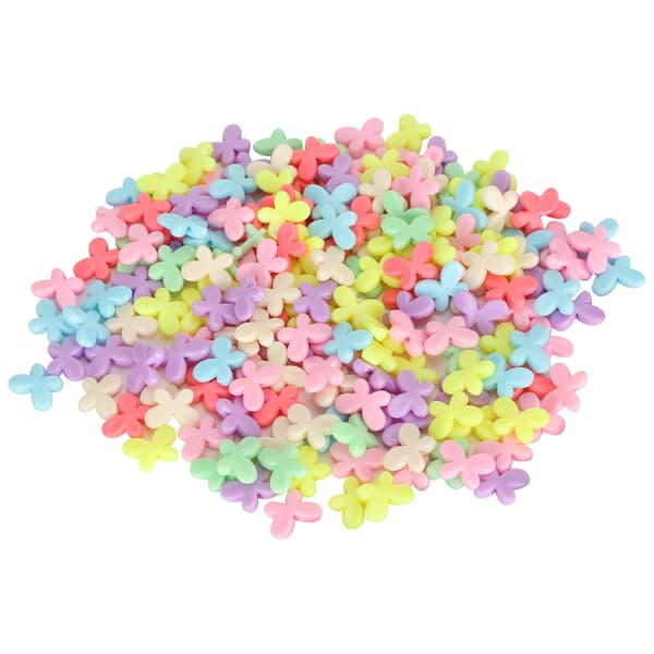 300 stk. sommerfuglformede fargerike plastperler DIY klesplagg tilbehørsmaterialer